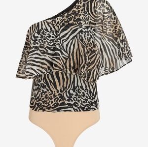 $88 NWT Express X Racel Zoe One Shoulder Bodysuit
